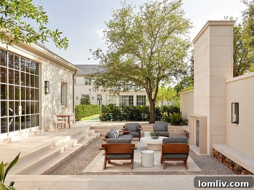 An inviting outdoor seating area, perfect for entertaining or relaxation, showcasing the luxurious lifestyle offered at 3616 Crescent Avenue.