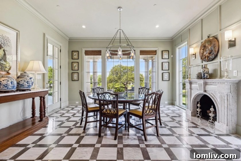 The Orangery with Marble Fireplace and Garden Views
