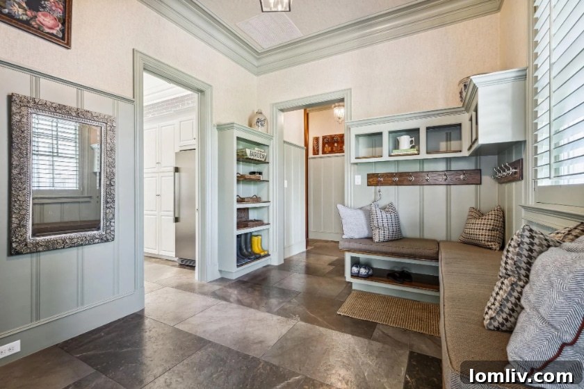 Mudroom with Historically Reclaimed Pine Paneling