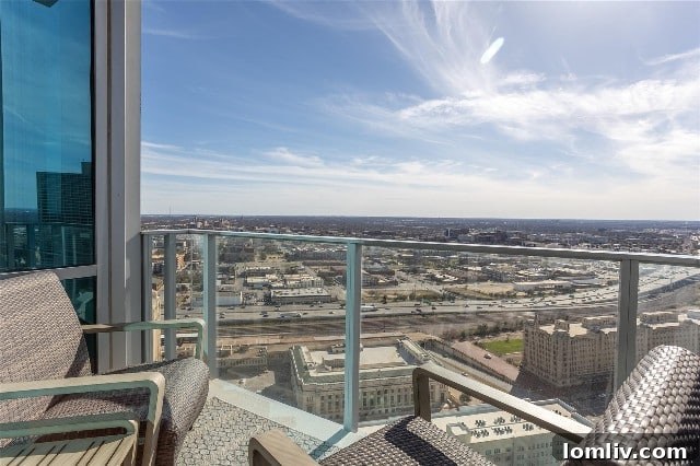 Stunning city views from the Omni Residences in Fort Worth