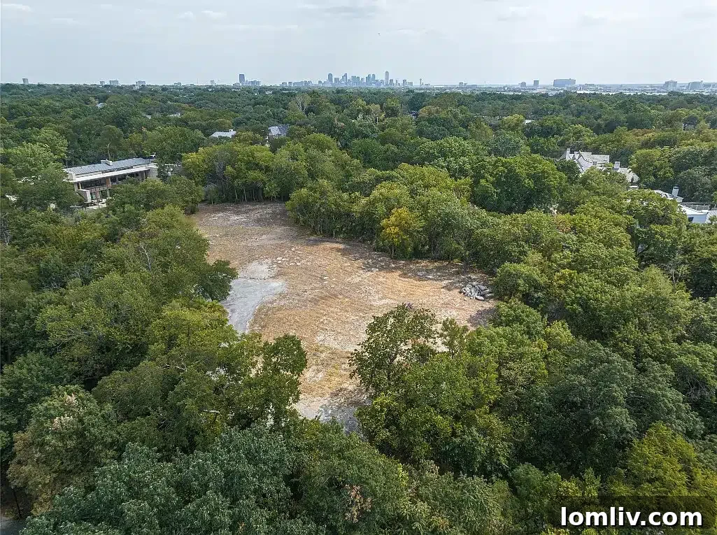 Lush, undeveloped land in Bluffview Estates, ready for a custom luxury home