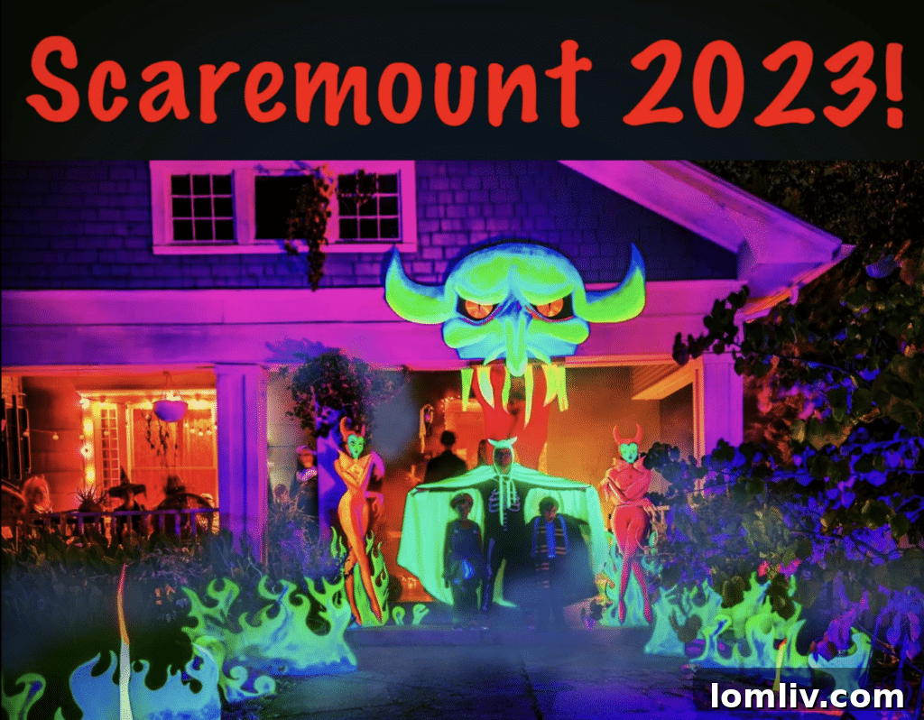 Scaremount Returns to Fairmount Historic District for Annual Halloween Scavenger Hunt Oct. 31 2 A charming historic home in Fairmount decorated for Halloween with spooky lights and props, inviting visitors to a festive celebration.