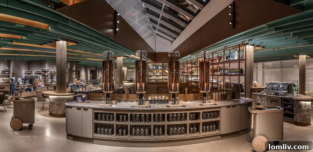 The impressive Starbucks Reserve Roastery Chicago at Michigan & Erie, formerly the Crate & Barrel flagship store, exemplifies the upscale experience.