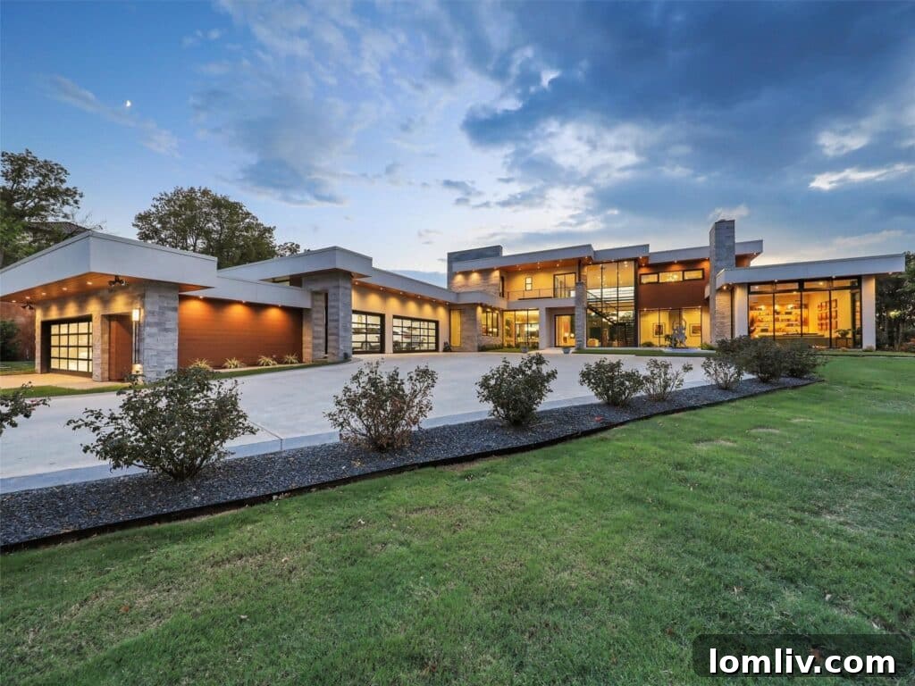Spacious and Modern Living Room with Linear Fireplace