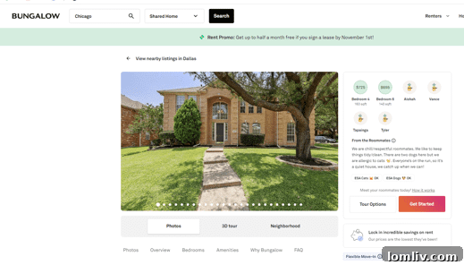 Residential home facade in a North Texas neighborhood, representative of houses used for co-living or boarding.