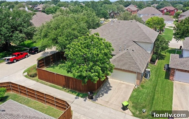 Aerial view of 3820 Clearwater Court, showing the residential setting within the neighborhood.