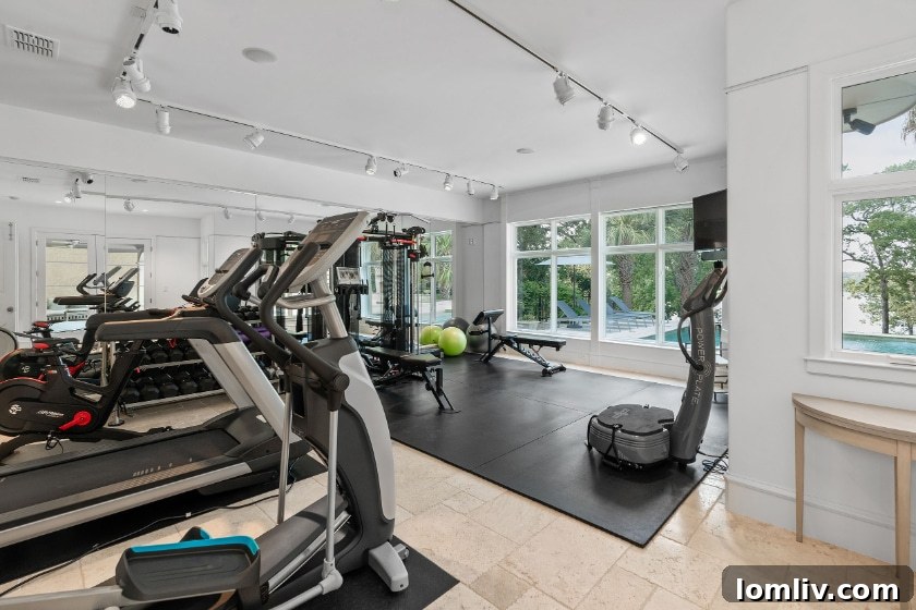 Stunning Saltwater Pool Area with Fireplace and Lake View