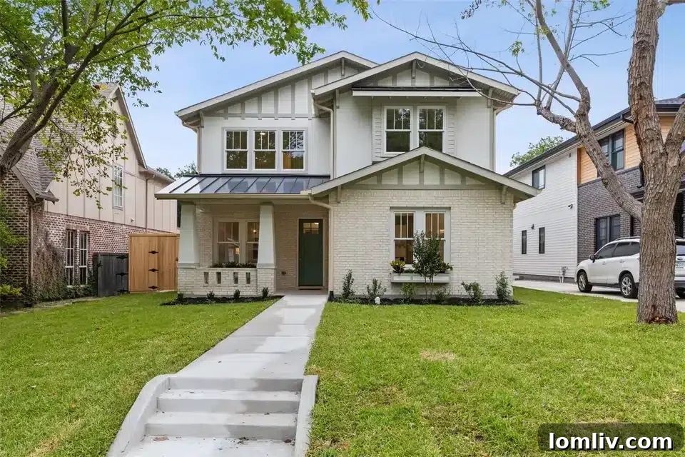 A stunning Craftsman-style new construction home in East Dallas's Belmont Addition, showcasing a blend of classic architecture and modern design.