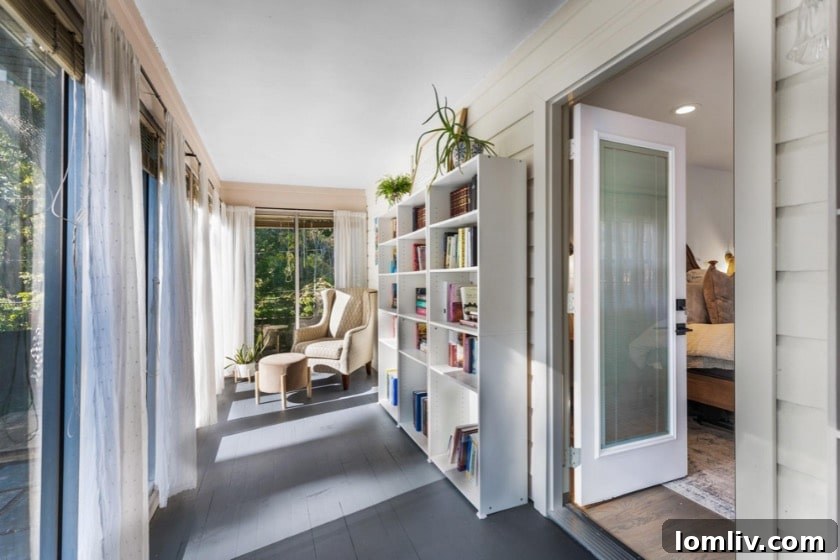 Expansive and manicured backyard with modern stepping stones