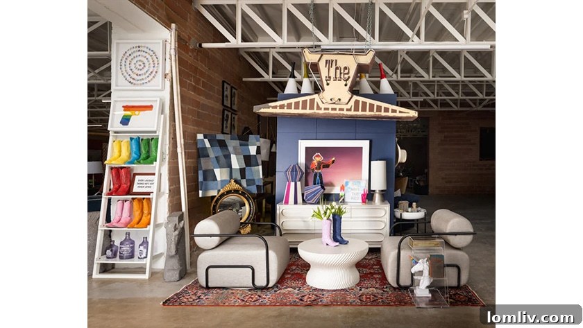 Elegant holiday decor and home furnishings displayed at the Thrift Studio Holiday Pop-Up Shop.