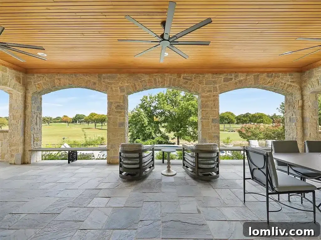 Spacious Patio with Golf Course Views, Perfect for Multiple Christmas Trees