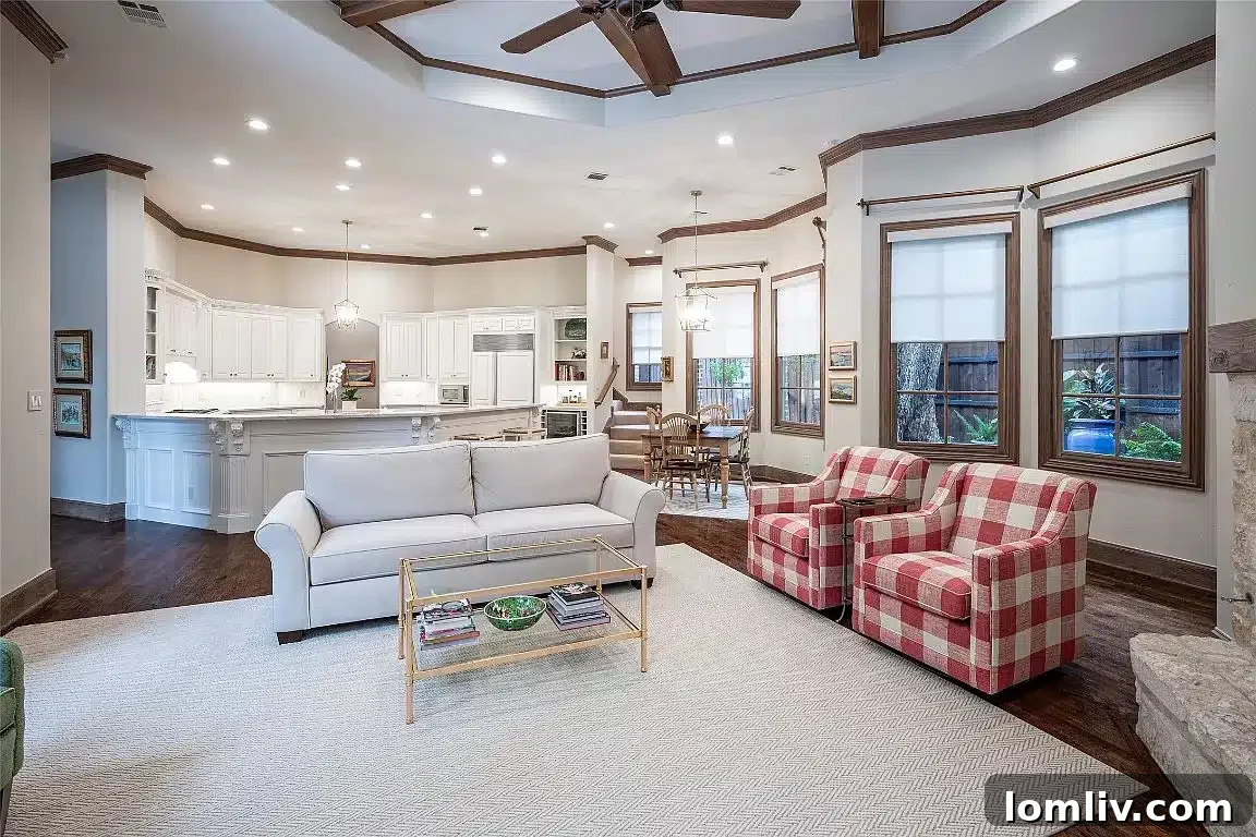 Family Room Windows Ideal for Christmas Tree Display