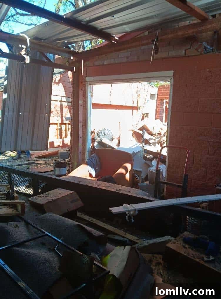 Family Displaced by Thanksgiving Gas Explosion in South Dallas 4 Aftermath of gas explosion in South Dallas, showing extensive structural damage to the residential property.