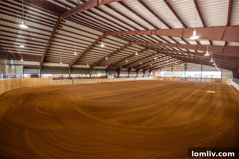 Mayer Ranch covered arena and stables