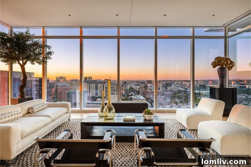 Residence 2201, designed by George Bass Stage & Design, showcases elegant interior styling.