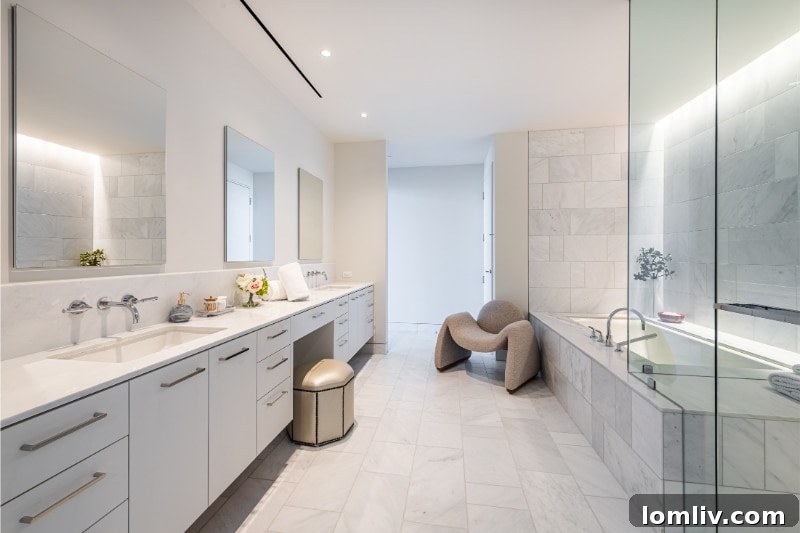 Bedroom with rich textures in Residence 2202.