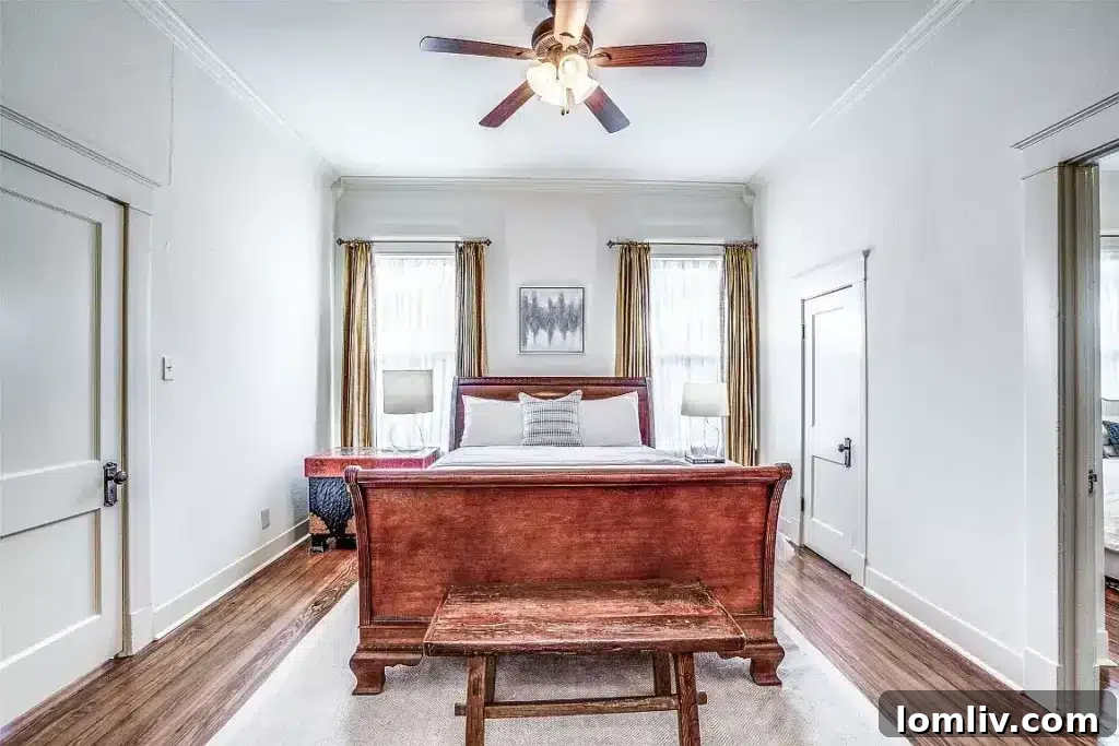 Charming bedroom with historic details