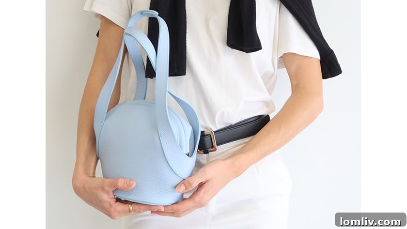 A close-up of a luxurious Daniella Ortiz handbag, showcasing its exquisite leather craftsmanship and sophisticated design.