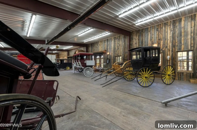 An authentic old Western horse-drawn buggy on display