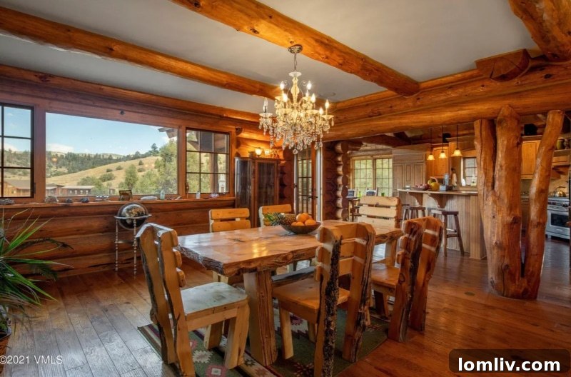 Gourmet kitchen with professional-grade appliances in a rustic setting