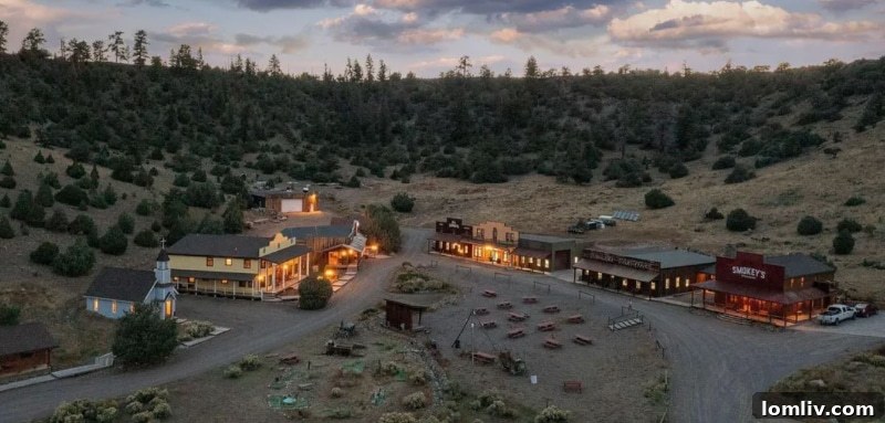 Historic-style main street of a private Western town for sale