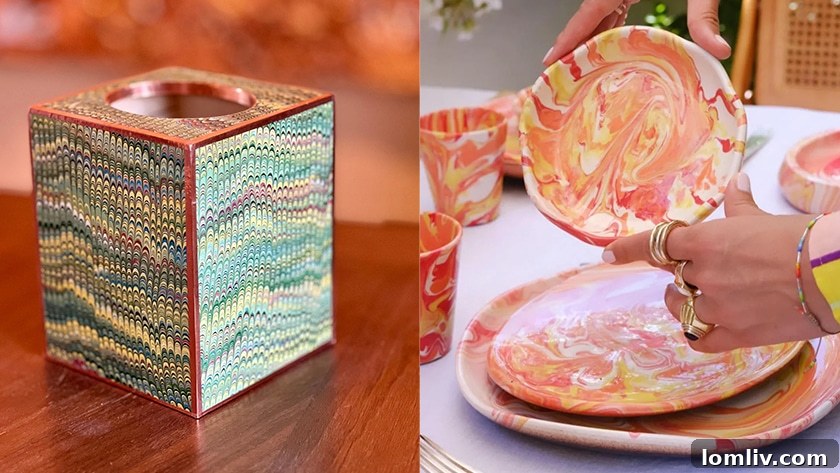 Vintage Gucci and Hermès alongside Shandell's marbled tissue box and Ines Olympe Mercadal vide poche