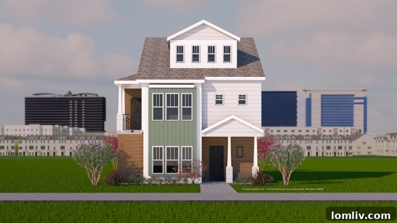A third distinct rendering of an Ashton Woods townhome, showcasing varied design.