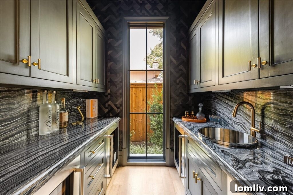 Luxury French Transitional home exterior at 7423 Greenbrier Drive in University Park, Dallas