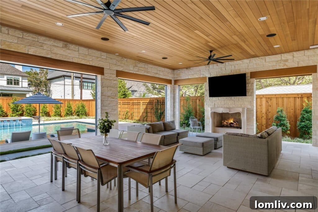 Stylish media room or entertainment space on the second floor