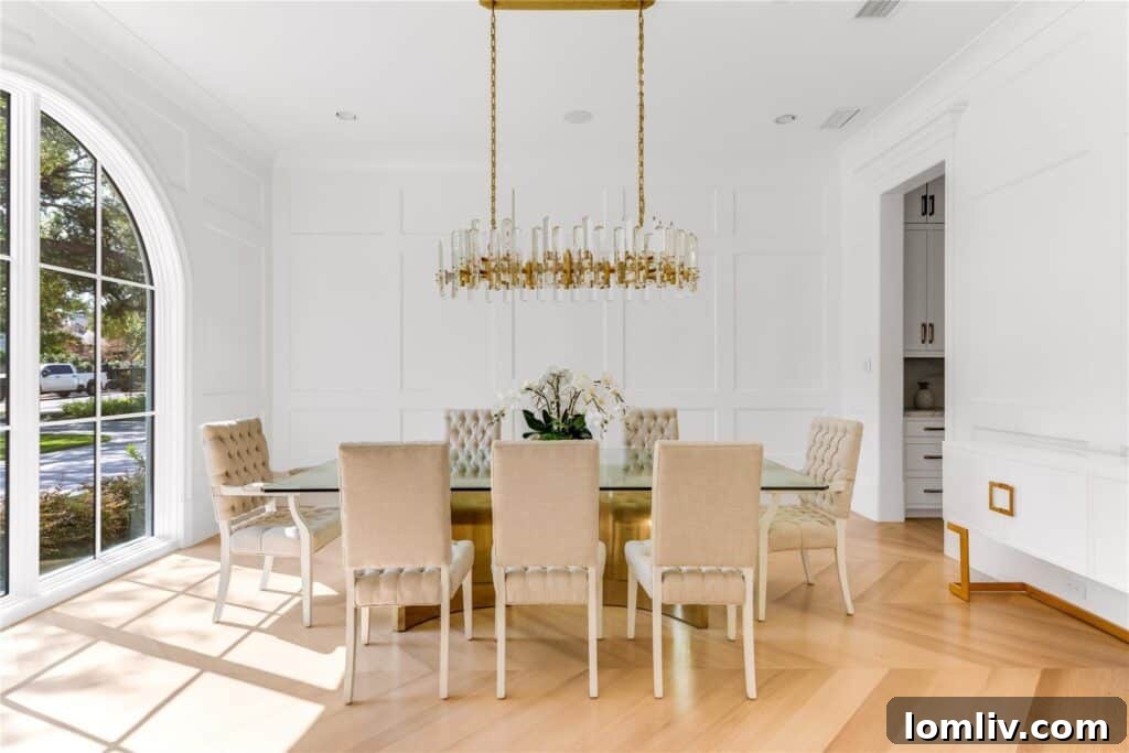 Luxurious entryway with high ceilings and elegant decor