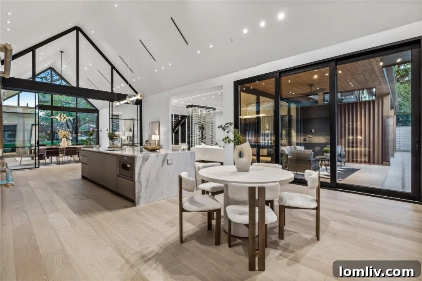 Luxurious bathroom with unique modern fixtures