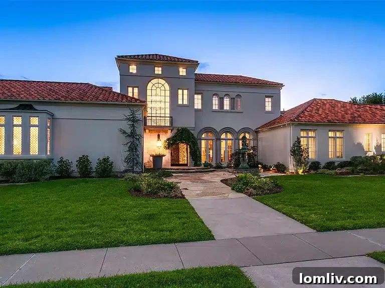 Custom iron door framed by an evergreen vine at Spanish Revival estate