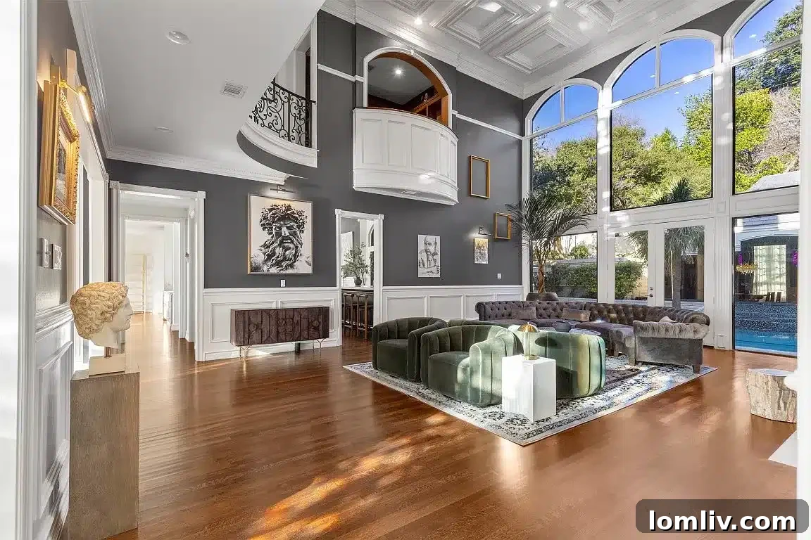 Artist-transformed interior living space, Westover Hills home