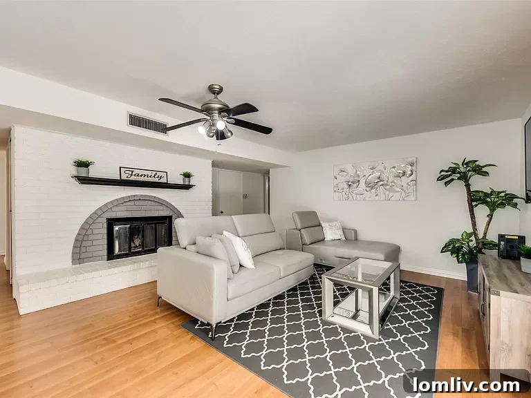 A stylish interior with a gray, white, and black color scheme, enhancing the home's modern appeal.