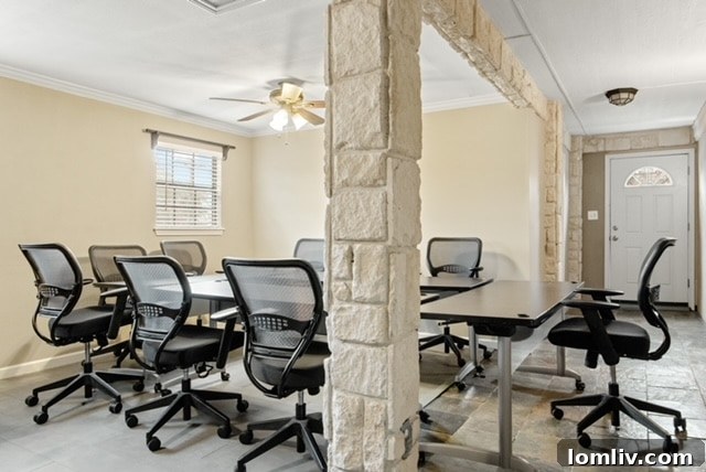 A well-appointed meeting room in The Magdalen House Men’s Facility, designed for support group sessions.