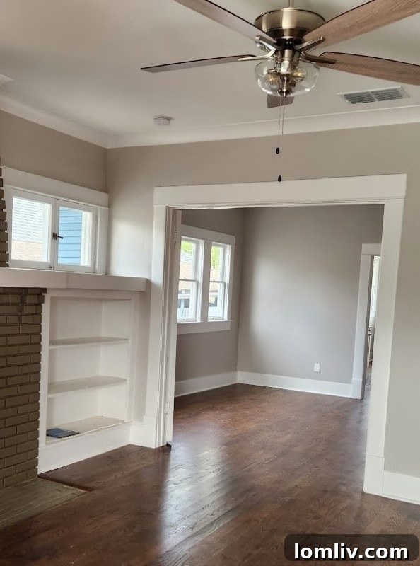 Hallway leading to new bath