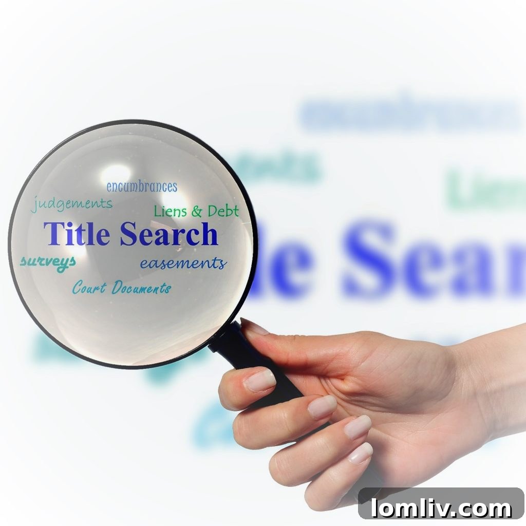 Understanding Title Searches 2 Real Estate Title Search Documents and Magnifying Glass