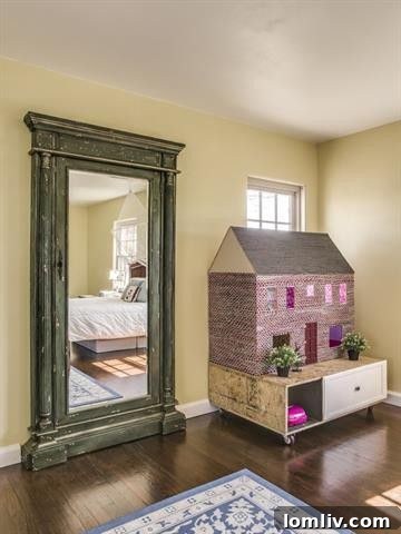 Hollywood Heights: Where Colonial Grandeur Meets Drunk Brick Whimsy 13 Interior staircase with vintage charm in the Dallas historic home