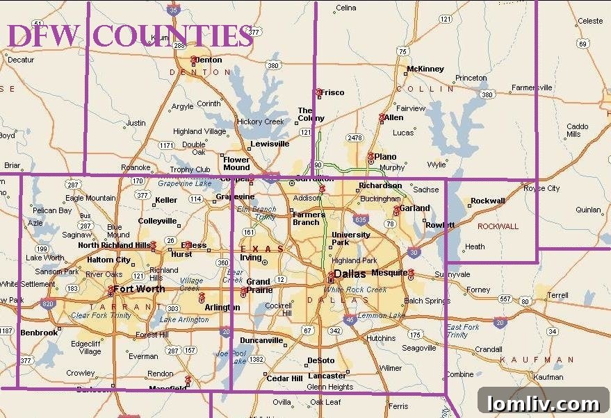 Drawing the Line: Unmasking the County Lines Network 3 An aerial view of urban and suburban development in Dallas-Fort Worth, showing how neighborhoods seamlessly transition between different jurisdictions.