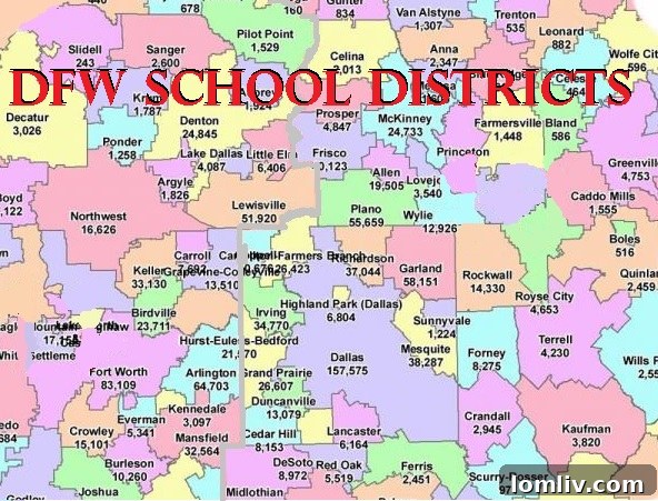 Drawing the Line: Unmasking the County Lines Network 4 A detailed map segment of the DFW metroplex illustrating overlapping county, city, and school district lines.