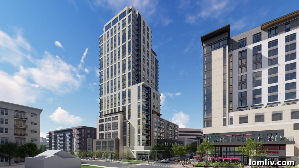 Rendering of Fairmount Tower, a luxury high-rise apartment building by Alamo Manhattan in Uptown Dallas