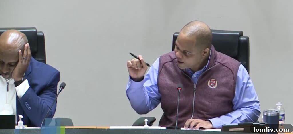 Dallas Mayor Eric Johnson at a City Council bond meeting, discussing bond propositions.