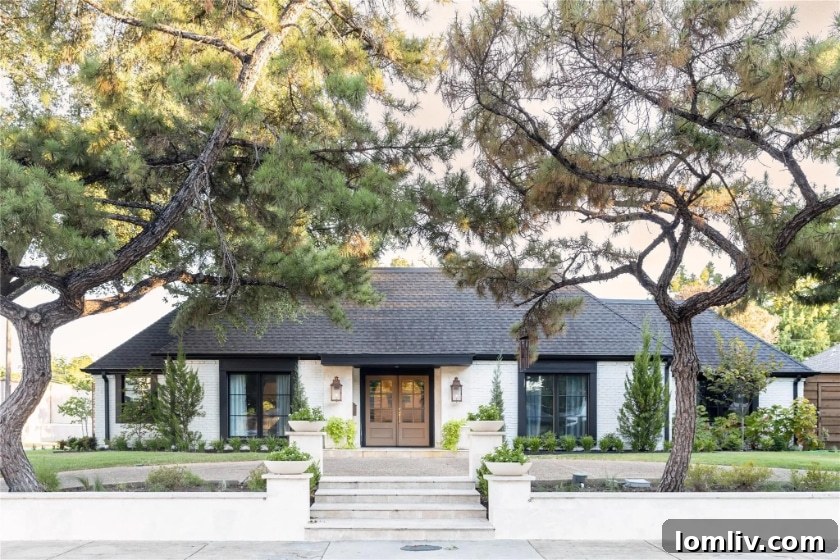 Beautifully renovated Ranch home exterior, showcasing modern design updates