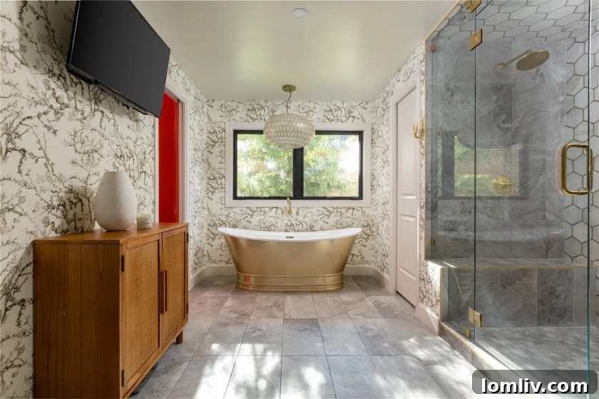 Close-up of the exquisite details within the powder room, showcasing unique fixtures