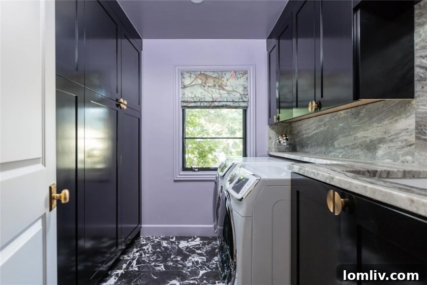 Detail shot of the playful and colorful closet interior, highlighting bespoke design