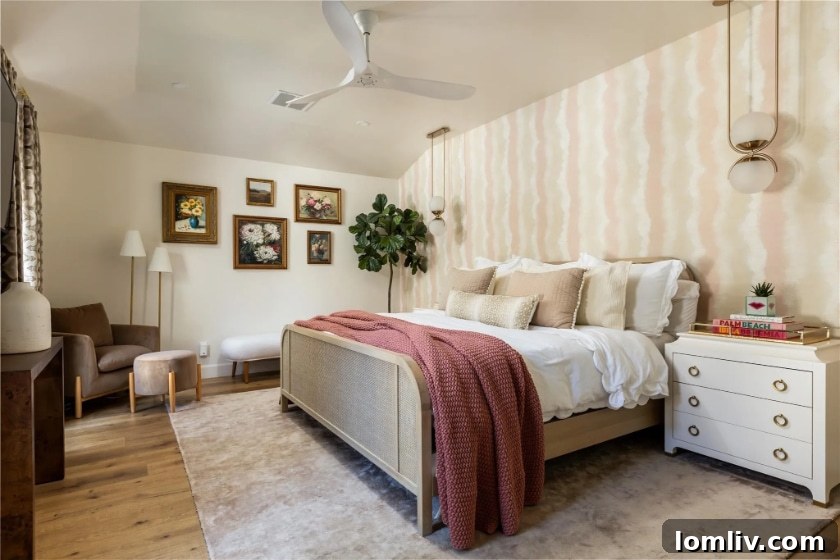 Luxurious modern bathroom with unique tiling and sleek fixtures