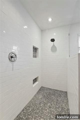 Master bathroom oversized tile shower