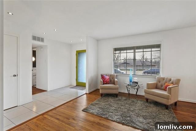 Master bedroom with hardwood floors