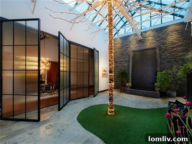 Design District's Premier Warehouse Residence: Private Waterfall and Panoramic City Views 7 2278 Monitor Street Modern Interior