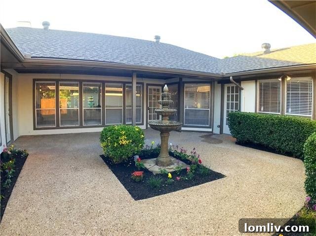 Secluded outdoor patio area, ideal for relaxation and entertaining, with ample shade